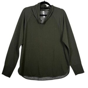 RBX Cowl Neck French Terry Tunic Sweatshirt Thumb holes Olive Green Size XL